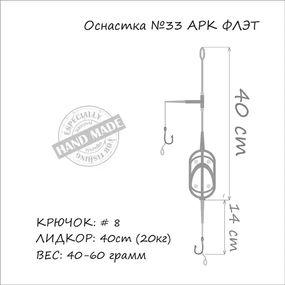 Монтаж Orange #33 Arc Flat Method Leadcore 40г (1шт/уп), фото , изображение 3